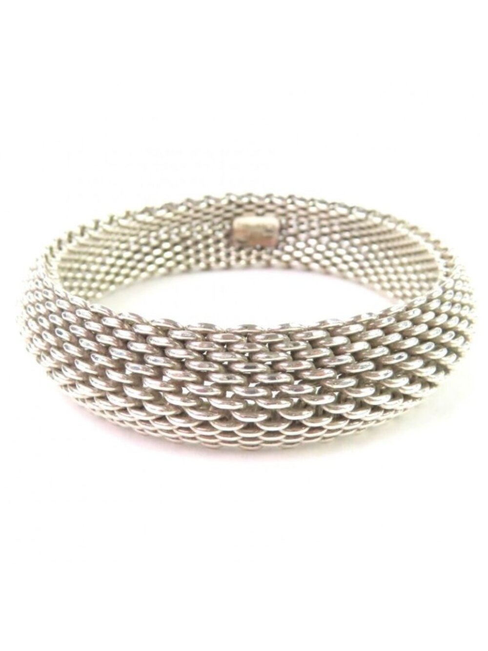 Tiffany & Co. Somerset Mesh 925 Bangle Bracelet Silver